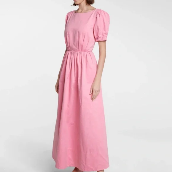 STAUD Alix Cotton-Blend Faille Maxi Dress - Baby Pink - Picture 2 of 5